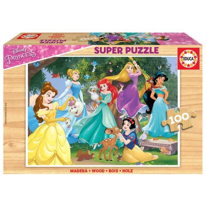 Puzzle en bois Disney Princesses - EDUCA - 100 pièces - Pour enfants à partir de 6 ans