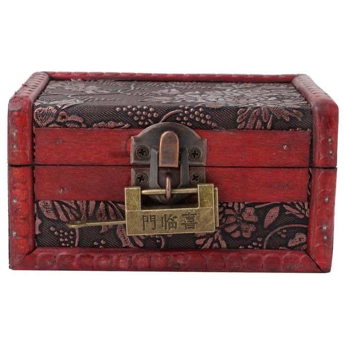 Coffre Au Trésor Rectangulaire En Métal Vintage, Boîte À Bijoux, Bague