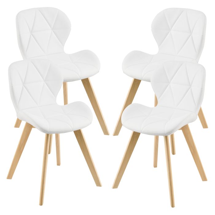 Lot De 2 Chaises De Salle à Manger Blanches Similicuir – Neuves