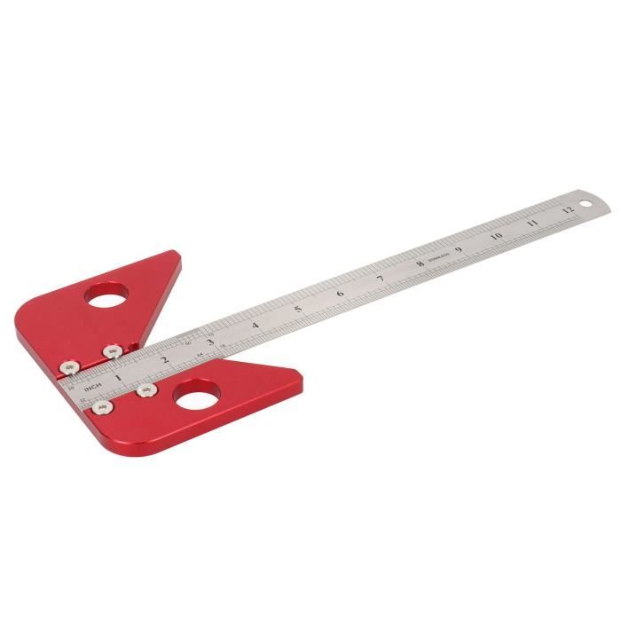 Centre De Recherche Jauge De Ligne Règle Acier - Outil Mesure Positionneur Alliage Aluminium 45 Degrés
