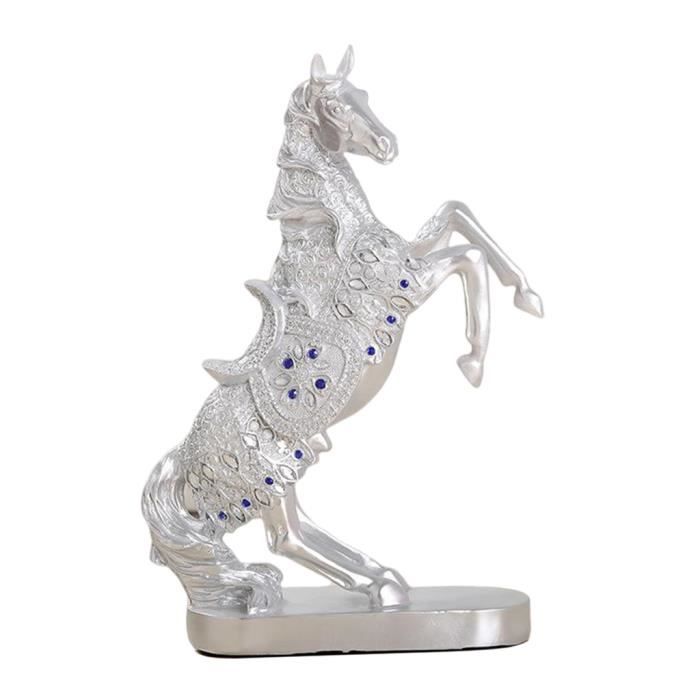 Luxe Cristal Chevaux Figurine Ornements Main Courbe Sculpture pour La Maison Bureau de Bureau Statue Comptoir de Bar Argent 2