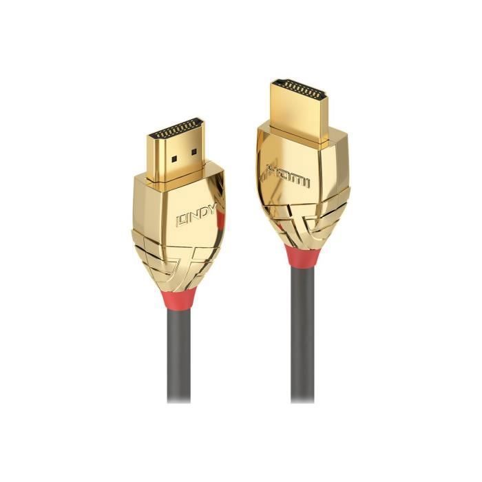 Lindy Gold Line High Speed HDMI with Ethernet HDMI avec câble Ethernet HDMI (M) pour HDMI (M) 2 m triple blindage gris support 4K