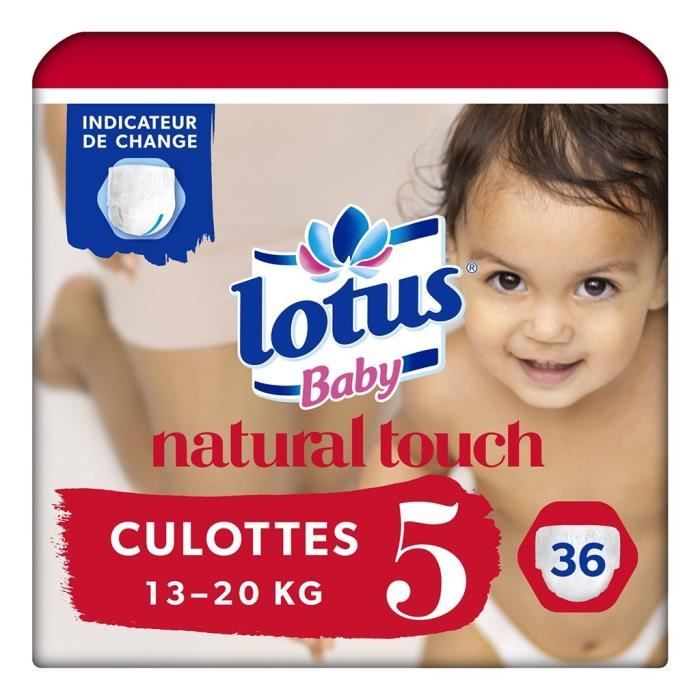 Lotus Baby Natural Touch Culottes Taille 5 (1320Kg) x36 (lot de 2 soit