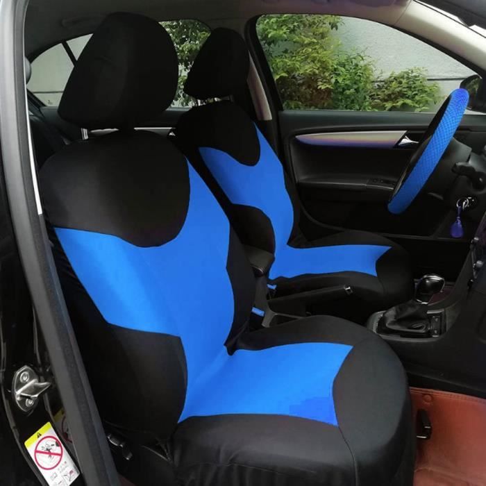 9 pièces - ensemble accessoire intérieur protecteur de housse de siège pour  voiture 5 places (bleu + noir)-LAT - Cdiscount Auto