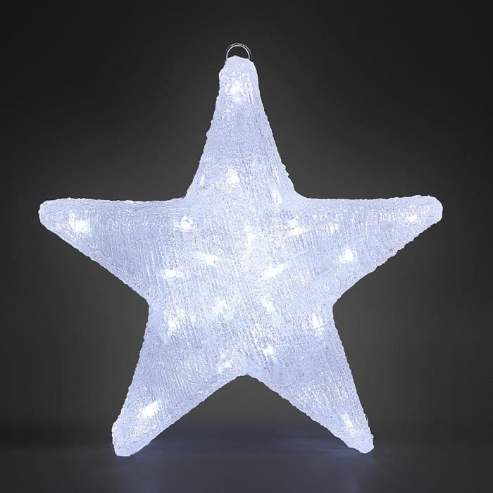 Star Light Light Up étoile de Noël lumière 60 cm Tall lumières blanches