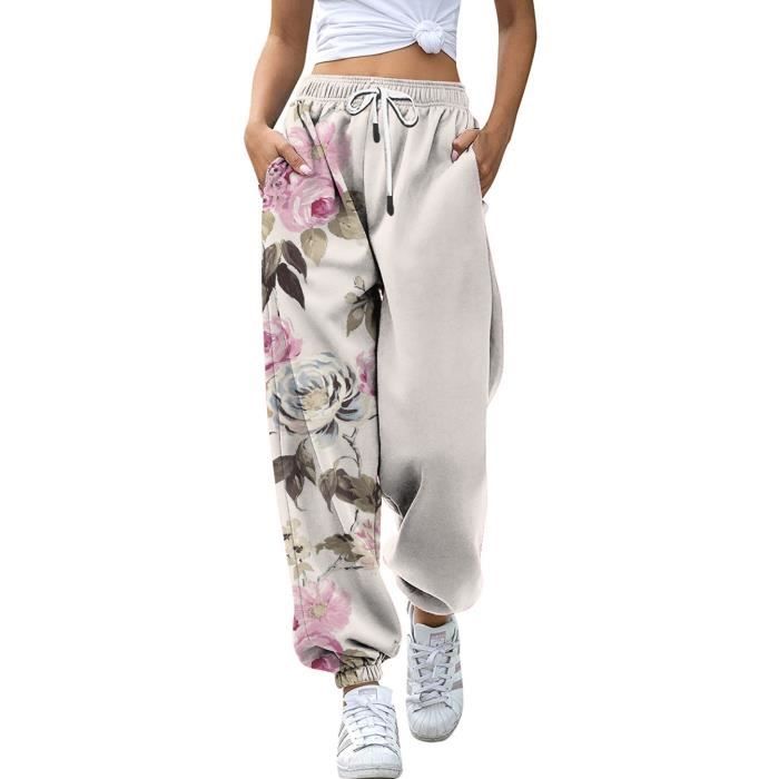 Pantalon de surv tement ample taille haute pour femme Sky blue