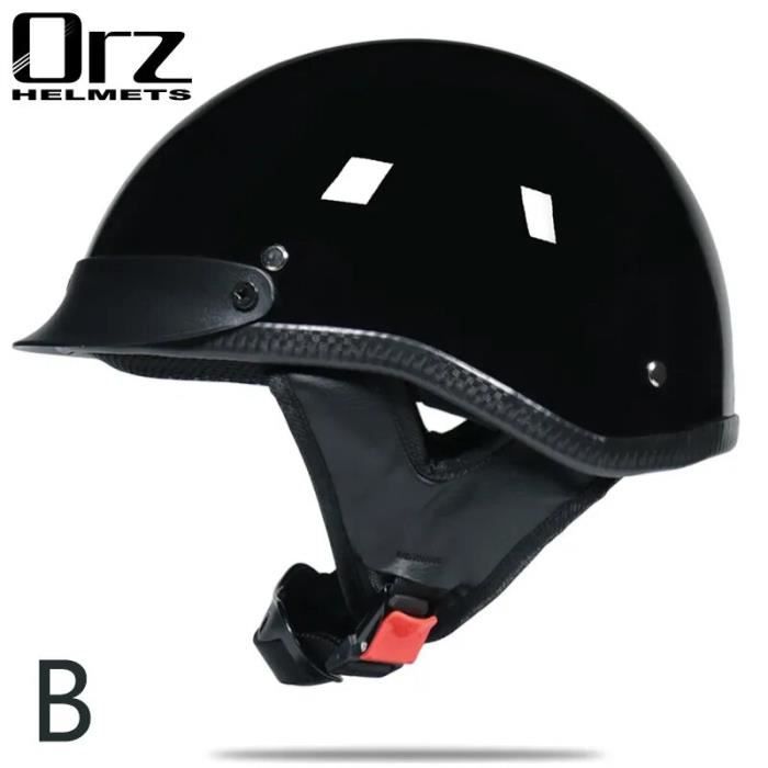 VOSS vintage moto rcycle casque rétro scooter demi-casque avec visière d'objectif intégrée