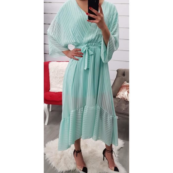 robe fluide bleu ciel