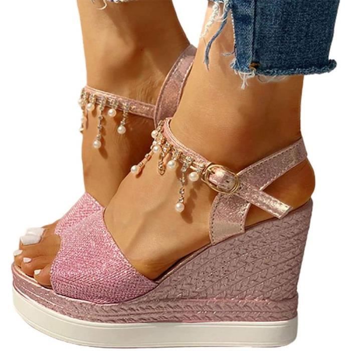 Sandale plateforme rose cheap