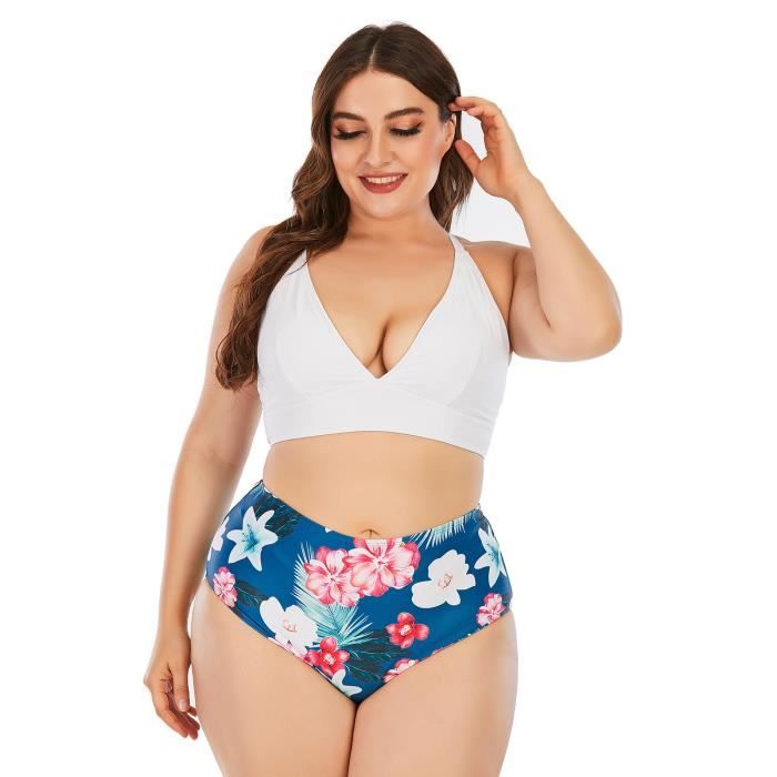 Maillot De Bain Femme Taille Plus Fendu Type Controle Du Ventre LWW210324008BUXL Bluerened06 Blue Cdiscount Pret a Porter
