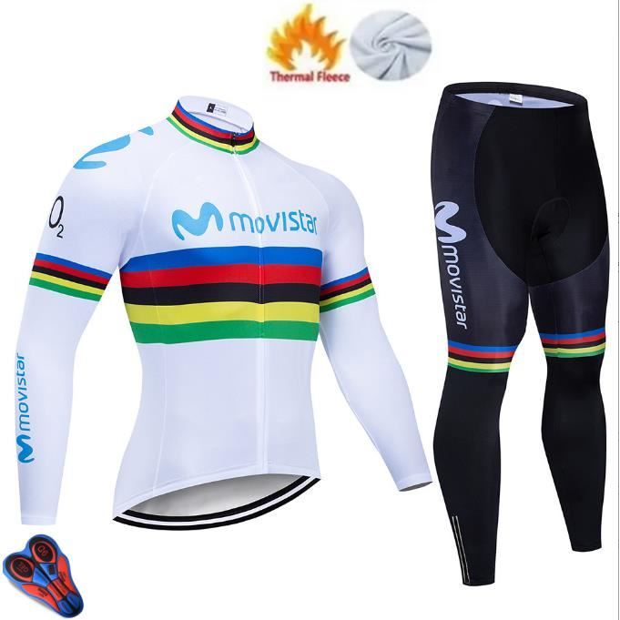 Maillot Cyclisme Homme Hiver - Ensemble Thermique Polaire - Inclus Gants & Lunettes