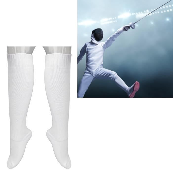 Fafeicy Bas d'escrime Chaussettes d'escrime en coton épaissi unisexe bas de protection d'escrime pour épée sabre et fleuret fe LSOO8