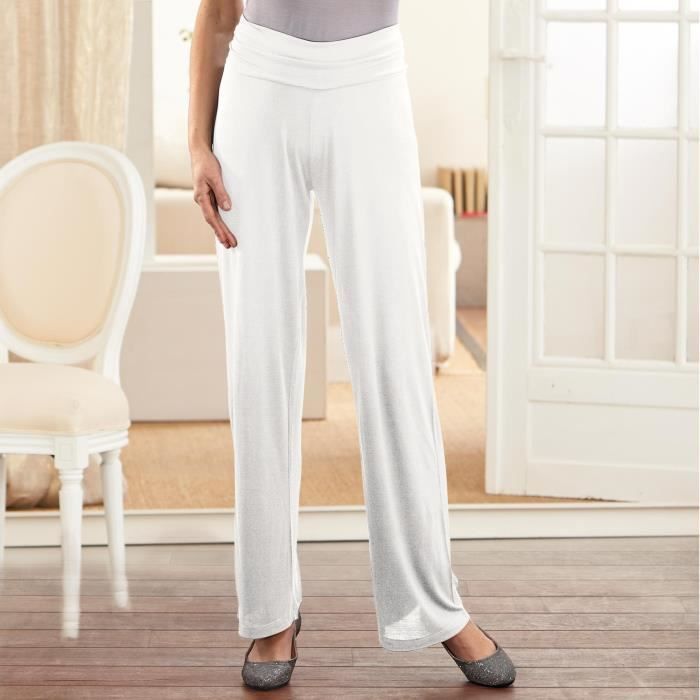 Pantalon d'intérieur femme large ceinture Tina 38/40 Blanc - Cdiscount