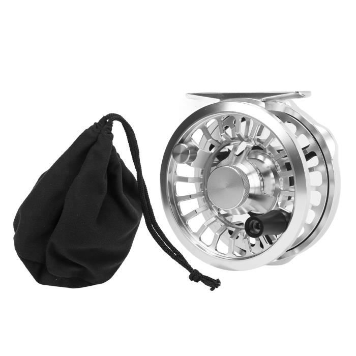 Moulinet de pêche à la mouche en aluminium pour gaucher et droitier, diamètre 85 mm, 95 mm, couleur rouge (7/8 (95 mm
