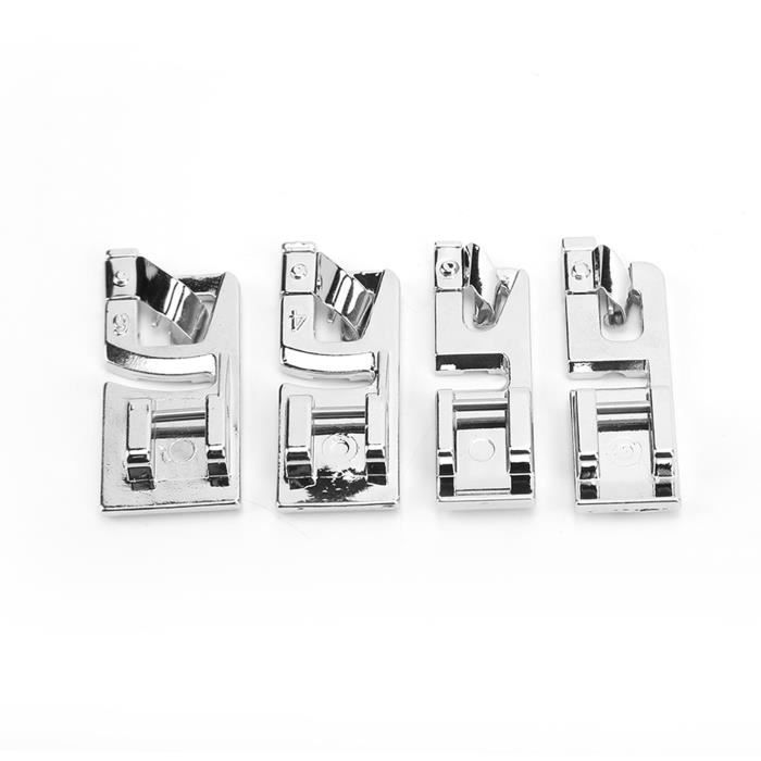 Lot De 8 Pieds Ourlet Roulé Acier Inoxydable 3 à 10mm - Guide Couture Magnétique Machine à Coudre