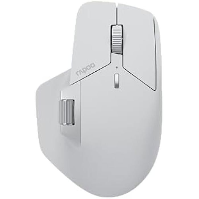 Souris sans Fil – RAPOO – MT760L – 4000 DPI – Ergonomique – Rechargeable – Gris/Blanc