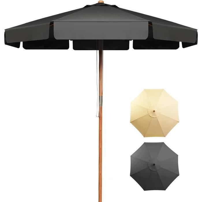 Costway Parasol De Jardin Déporté 3m Avec Manivelle Inclinable Pied En