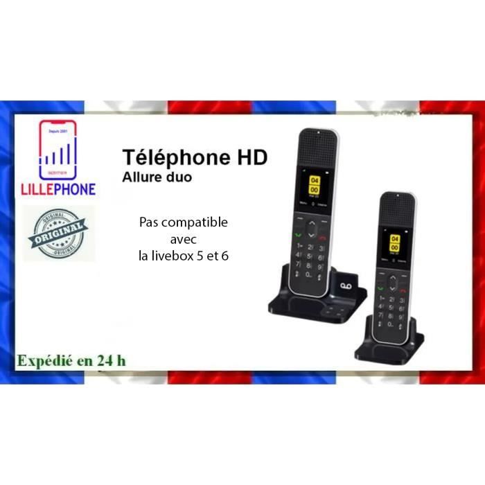 TELEPHONE FIXE SANSFIL HD ALLURE DUO pour Live Box de ORANGE NEUF ORIGINAL Cdiscount Téléphonie