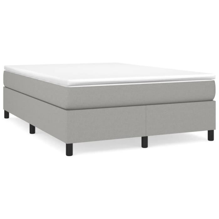 Sommier à ressorts de lit - SALUTUYA - BD11881 - Gris clair - 140x190 cm - Tissu