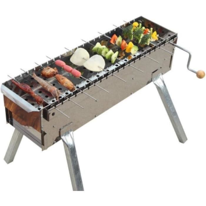 Micro BBQ Bouilloire Compact 40 Cm Vert – Gril à Charbon Acier Inox Émaillé Avec Couvercle – Idéal Pique-Nique, Camping, Balcon
