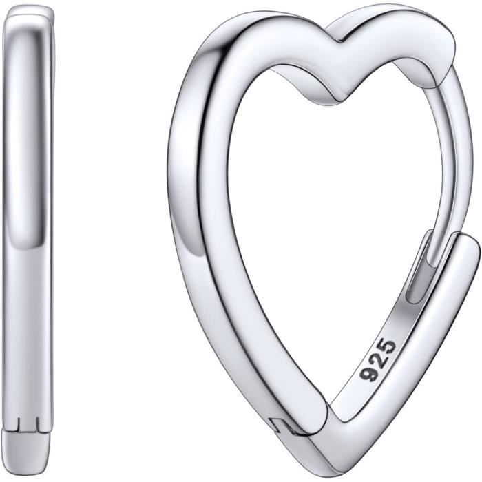 Boucles D'oreilles Créoles Bijouxia - Argent Massif 925/1000, 1,2 Cm, Mixtes