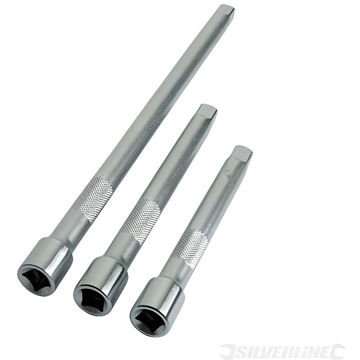 Rallonges - SILVERLINE - Jeu de 3 - Acier et chrome - 75 et 150 mm ...