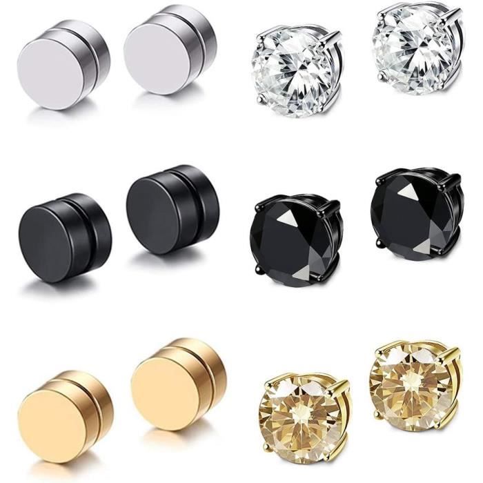 XSDSLS 4 Paires Non-Piercing Boucles D'oreille Clip D'oreille Homme