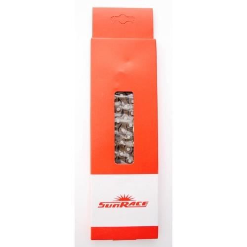 Chaîne de vélo SUNRACE 1/2 x 1/8 CNS10 1SP 112 maillons - Noir - BMX