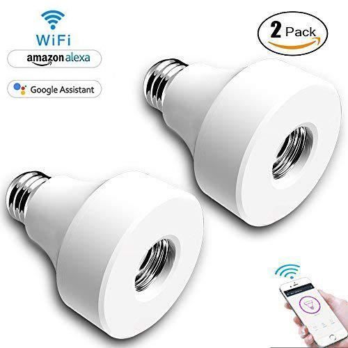 Douille Connectée WiFi E27 LIVOO - Pour Ampoule Intelligente - Contrôle à Distance Via Smartphone