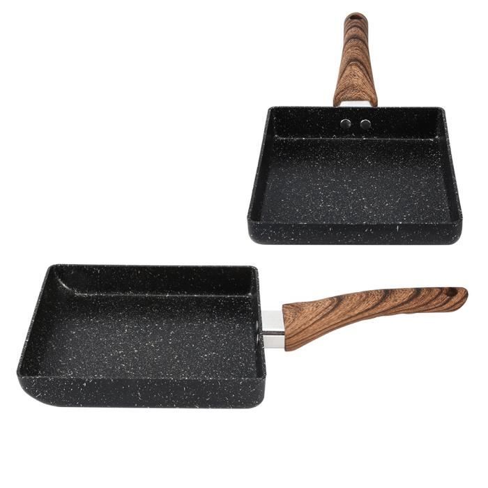Poêle à Omelette Japonaise En Fonte – Tamagoyaki, Poignée En Bois Anti-brûlure, Compatible Induction, Gaz, Halogène - 8