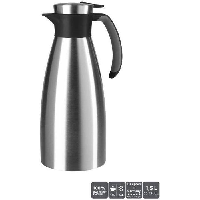 TEFAL - Carafe Isotherme Inox Soft Grip - 15 L - Noir