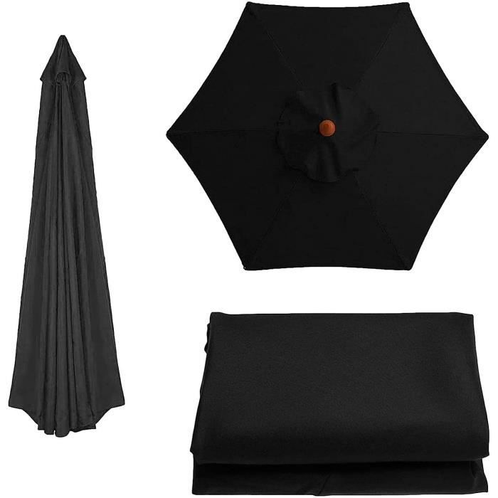 Auvent De Remplacement Parasol 3x3m - 6 Ou 8 Nervures - Tissu Polyester UV Résistant