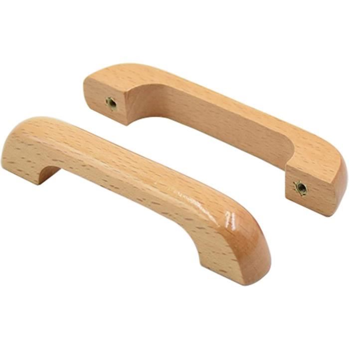 BOUTON DE MEUBLE,8--Poignées de meuble en bois à trou unique, boutons de tiroir pour porte de