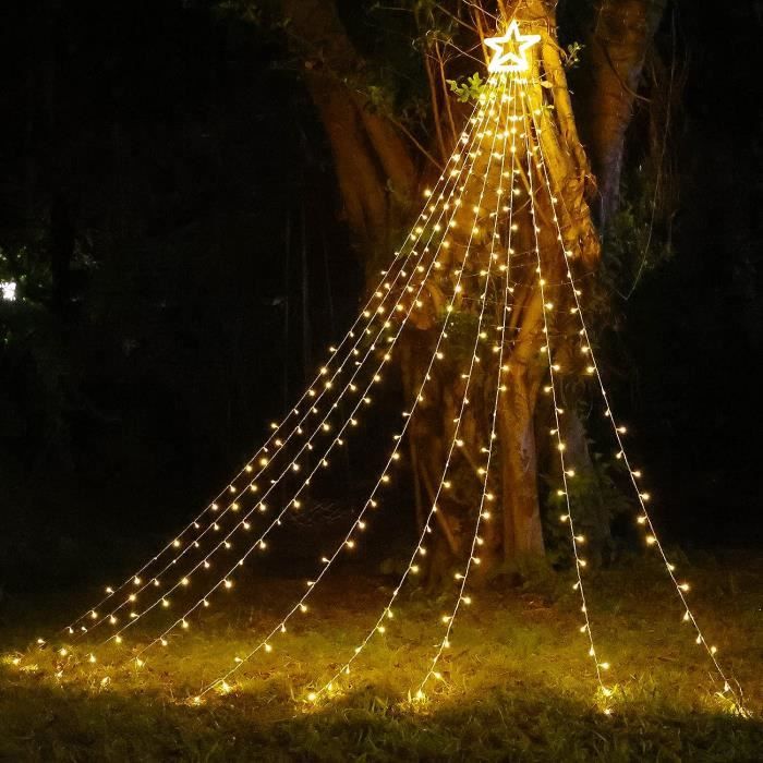 Guirlande Lumineuse Sapin de Noel Avec Etoile,305 LED Lumière de
