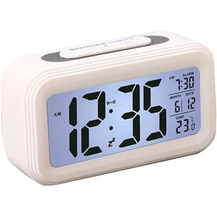 Radio-Réveil Chevet, Numérique À Led, Cubes Thermomètre En Bois