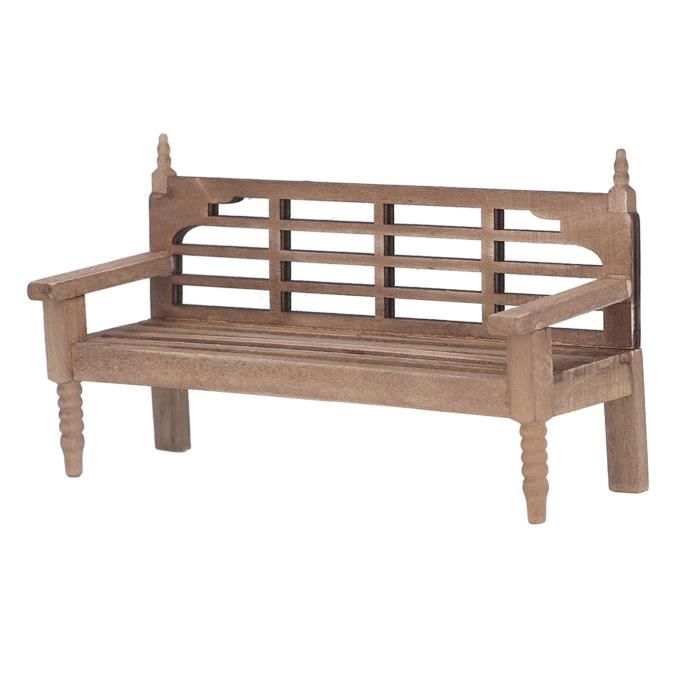 Mini Banc Jardin Bois Cœur - Décoration Maison Poupée Verte Accessoire Décoration