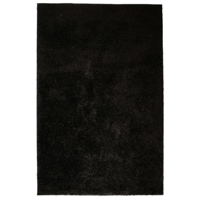 Tapis à poils longs 140 x 200 cm Noir 