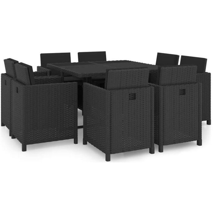 VIDAXL Salon de jardin 9pcs - vue 4