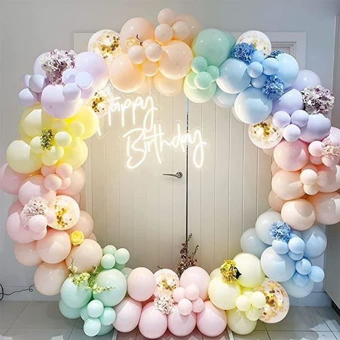 50 Ballons Latex Pastel - Multicolores Anniversaire - Pour Fête, Baby Shower, Mariage