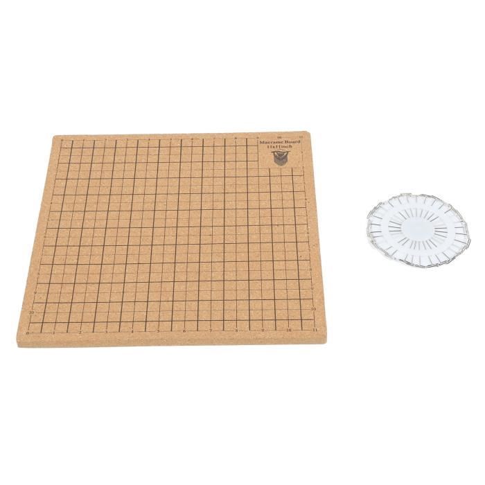 Planche En Liège Pour Macramé Avec épingles - Kit Avec 5 Règles Et 30 épingles En T - Taille 18x18 Cm