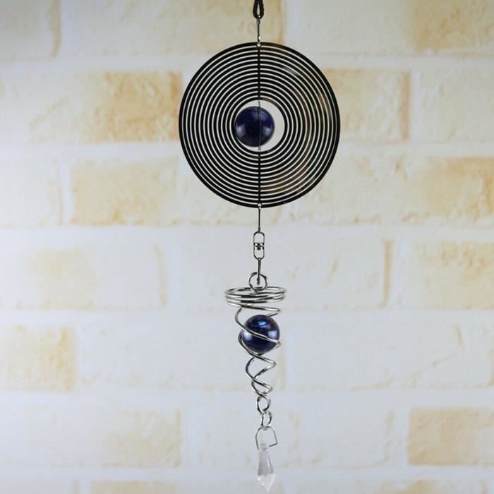 Lot de 2 carillons à vent en spirale en acier inoxydable pour l'extérieur (violet
