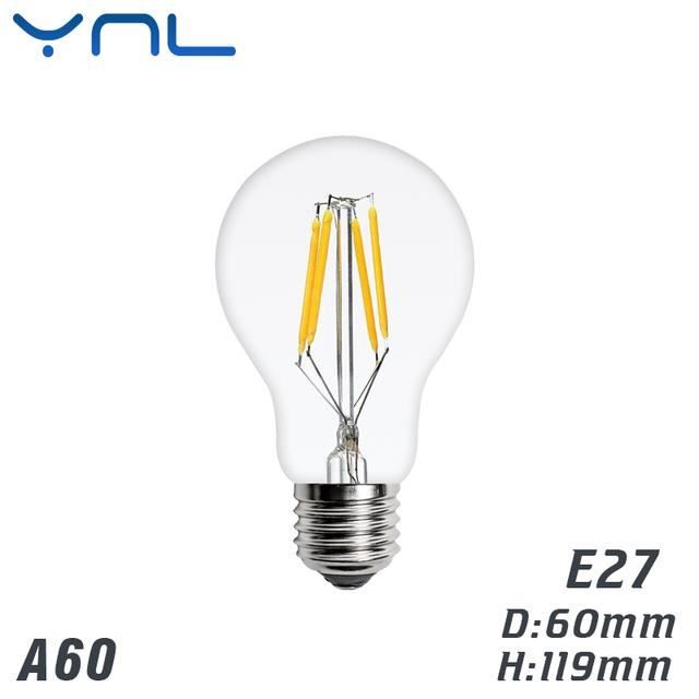 Ampoule,E27 A60 220V8WCold WhiteAmpoule À Filament Led Rétro Edison