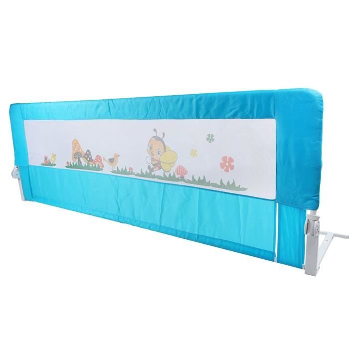 Barriere De Lit Bebe Protection De Garde De Sommeil De Rail De Lit Securite De Bebe Enfant Bleu 150cm Le Bonbon Cdiscount Puericulture Eveil Bebe