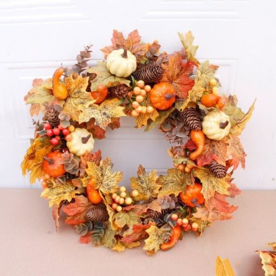 Décorations Dautomne Dautomne 50 Pcs Récolte De Citrouille Artificielle Automne Automne Guirlande De Thanksgiving Décor De Banquet Mini Citrouilles Artificielles Et Gourdes Feuilles Dérable Pommes