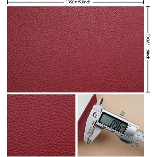 Cuir Synthétique XHT - 30x135cm, Brun Rouge, Pour DIY Et Couture