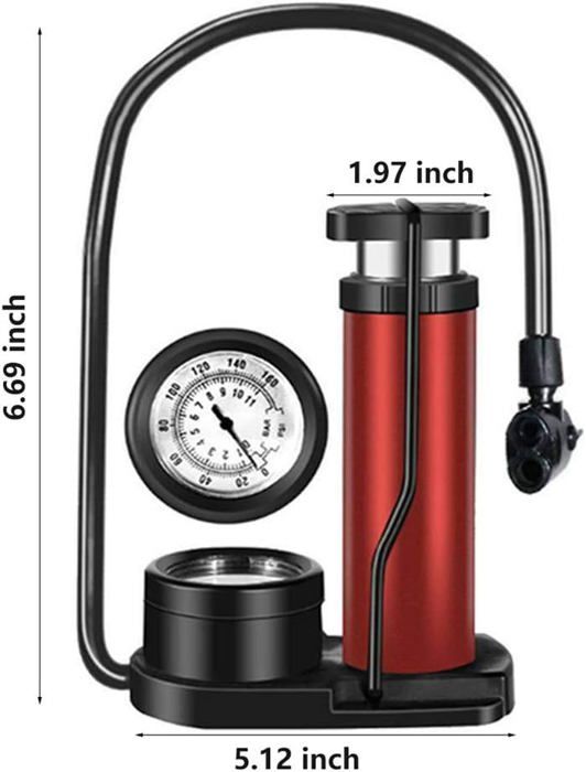 Pompe à Pied CYCLESPEED 160 Psi Avec Manomètre - Compatible Valves Presta, Schrader Et Dunlop, Pour Vélo Route, VTT, électrique