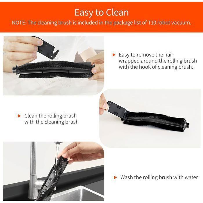 Accessoires Compatibles Ultenic T10 Pro - Brosse Principale, Filtre, Sac à Poussière, Pièces De Rechange - 4