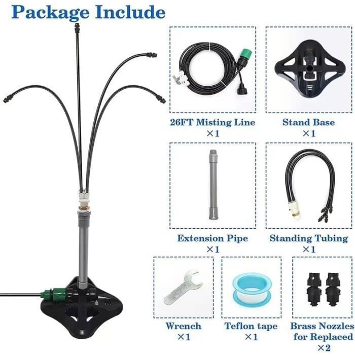 Kit Brumisateur Terrasse Dellyy - 8m Avec 8 Buses Laiton - Système Rafraîchissement Jardin - Économiseur D'Eau