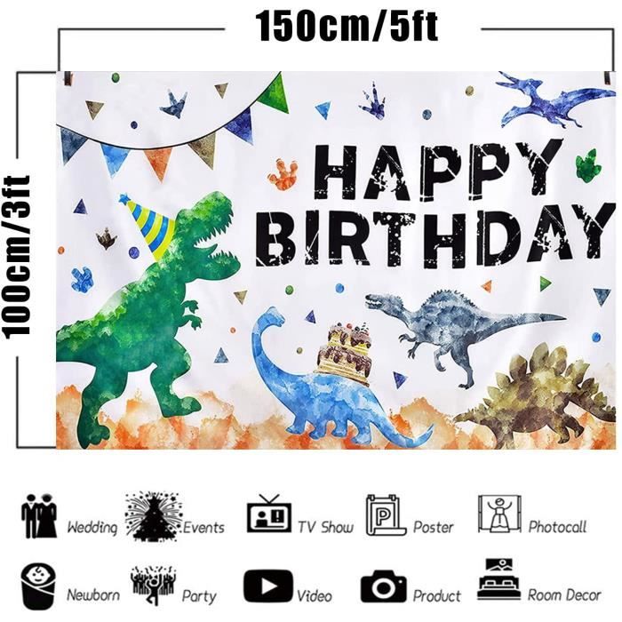 Toile de fond personnalisée anniversaire dinosaure