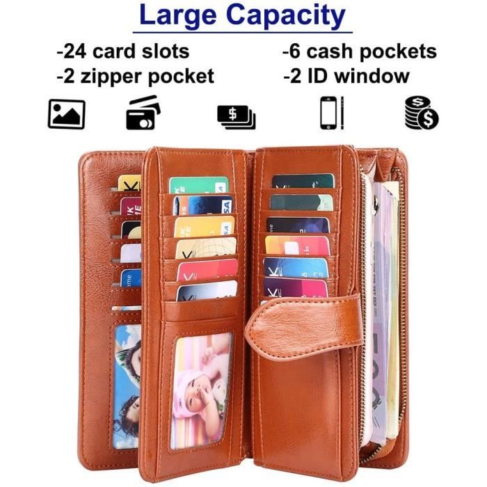 Porte-cartes De Crédit RFID, Petit Portefeuille En Cuir Avec Fermeture éclair Pour Femme Et Porte-monnaie Pour Carte D'identité, Portefeuille De Voyage De Sécurité Tassini, Violet, Classique